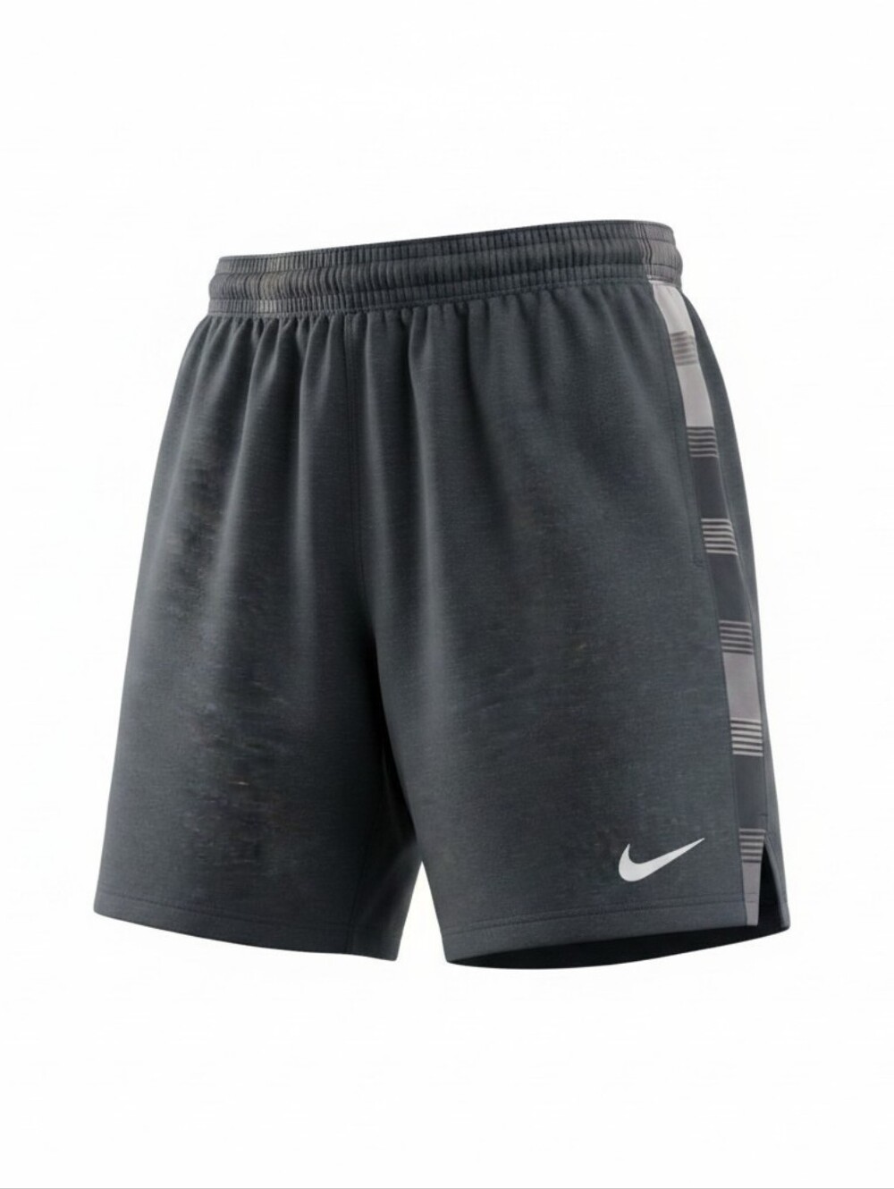 Nike Men's Charcoal Black Athletic Shorts with Light Gray Side Stripe